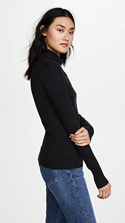 Shop Tse Cashmere Turtleneck Sweater In Charcoal Melange