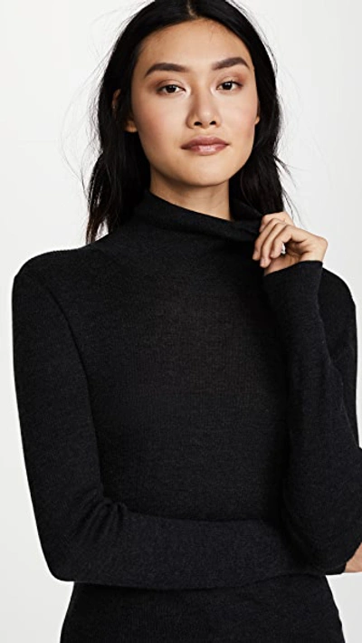 Shop Tse Cashmere Turtleneck Sweater In Charcoal Melange