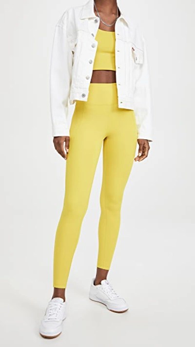 Shop Girlfriend Collective High Rise Compressive Leggings In Chartreuse