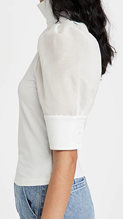 Shop Alice And Olivia Mckayla Turtleneck Crop Top In Off White