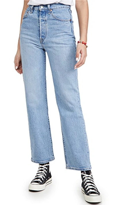Shop Levi's Ribcage Straight Ankle Jeans In Tango Gossip