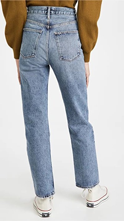 Shop Agolde 90's Pinch Waist High Rise Straight Jeans Navigate