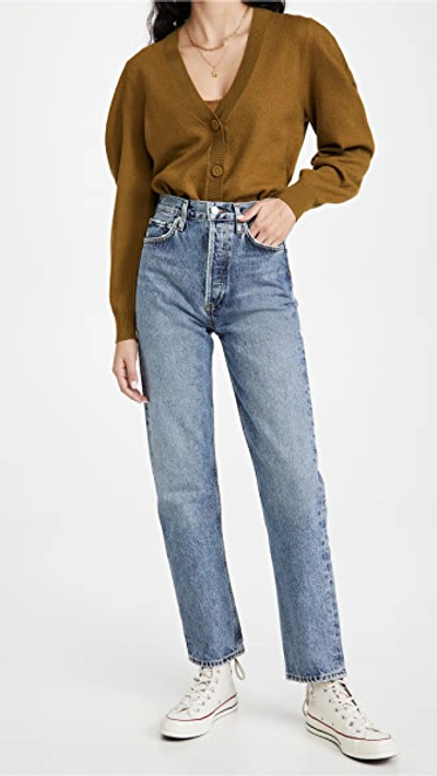 Shop Agolde 90's Pinch Waist High Rise Straight Jeans Navigate