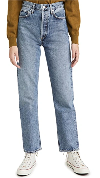 Agolde 90's Pinch Waist High Rise Straight Jeans Navigate In Navigate