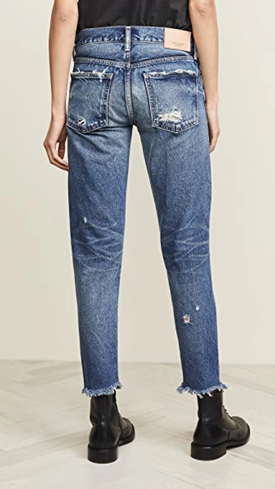 Shop Moussy Vintage Kelley Tapered Jeans Dark Blue