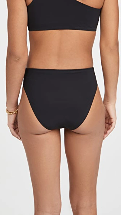 Shop Tory Burch Solid High Leg High Waist Bikini Bottoms Black