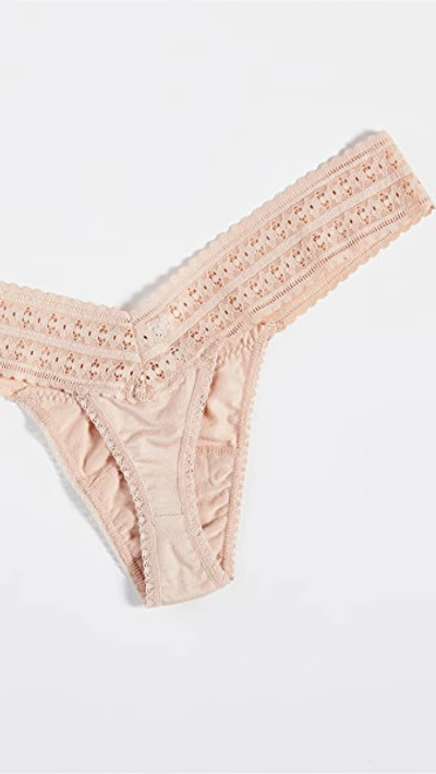 Hanky Panky Dream Original-rise Jersey Thongs 3-pack In Cotton Candy/black/chai
