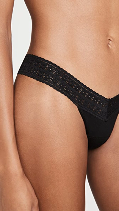 Hanky Panky Dream Original-rise Jersey Thongs 3-pack In Cotton Candy/black/chai