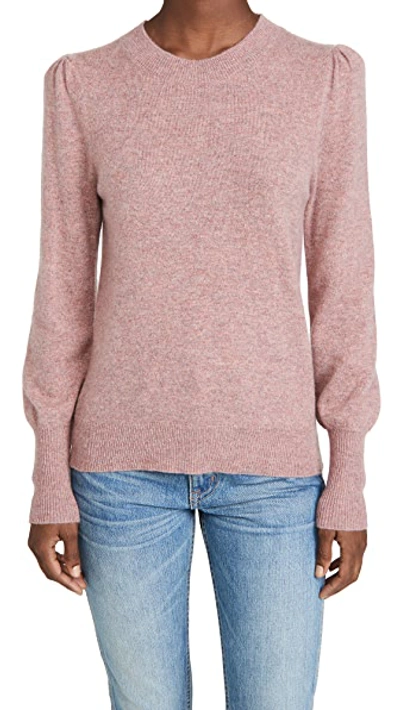 Shop Veronica Beard Nelia Crew Neck Cashmere Pullover In Light Pink
