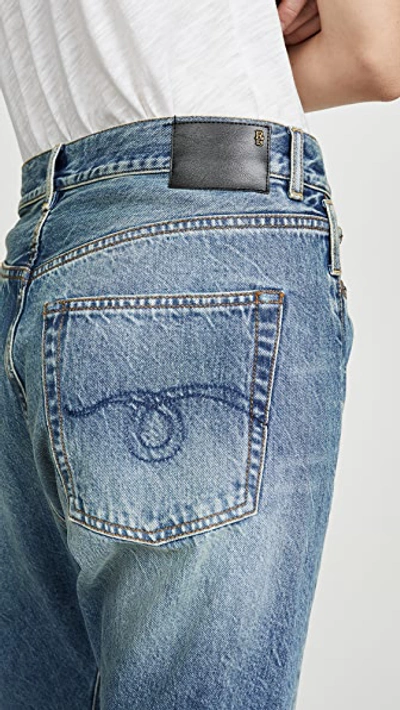 R13 Crossover Asymmetric Distressed High-rise Wide-leg Jeans In Jasper Blue