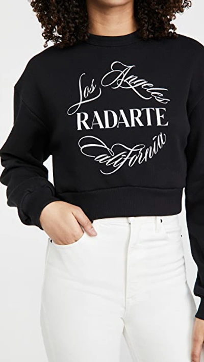 Shop Rodarte Radarte (rad) Emblem Cropped Sweatshirt In Black/white