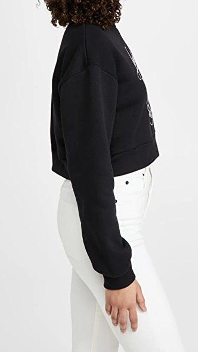 Shop Rodarte Radarte (rad) Emblem Cropped Sweatshirt In Black/white