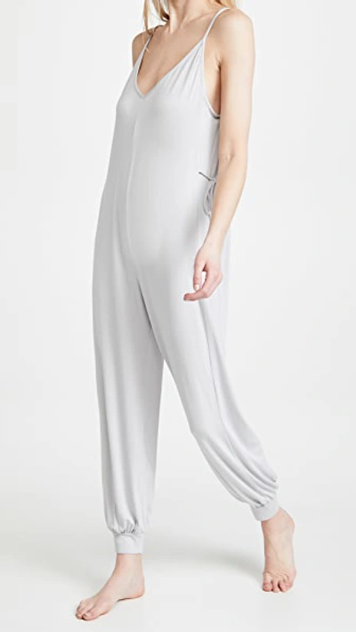 Shop Eberjey Finley Knotted Jumpsuit Soft Grey S