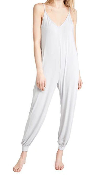 Shop Eberjey Finley Knotted Jumpsuit Soft Grey S