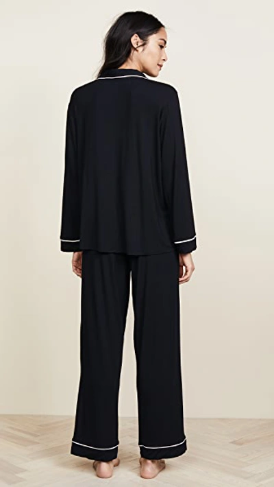 Eberjey Gisele Jersey Knit Pajamas In Black/sorbet Pink