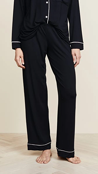 Eberjey Gisele Jersey Knit Pajamas In Black/sorbet Pink