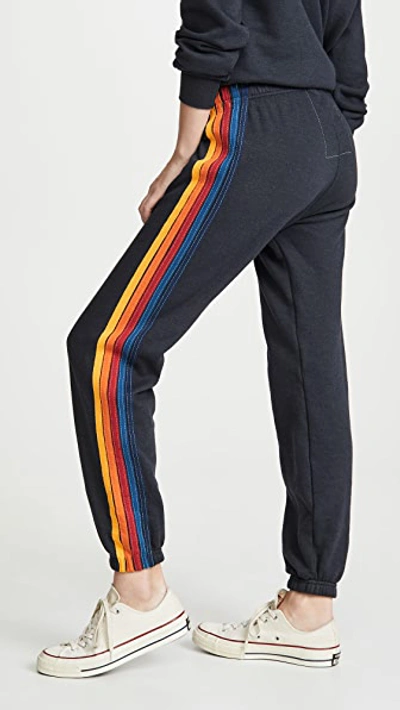 Shop Aviator Nation 5 Stripe Sweatpants Charcoal