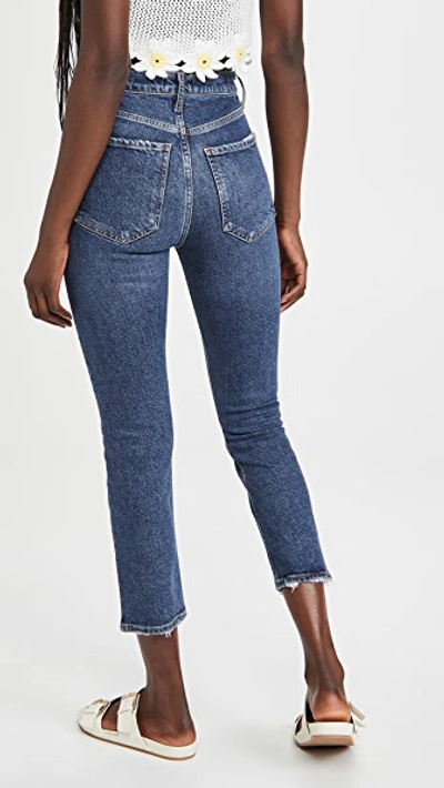 Shop Agolde Riley High Rise Straight Crop Jeans In Pastime