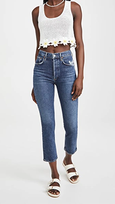 Shop Agolde Riley High Rise Straight Crop Jeans In Pastime