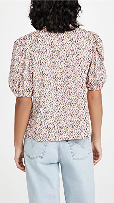 Shop English Factory Floral Puff Sleeve T-shirt In Pink Multi