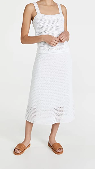 Shop Vince Crochet Cami In Optic White