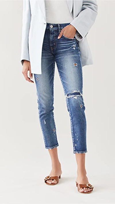 Shop Moussy Vintage Mv Lenwood Skinny Blue Jeans Blu