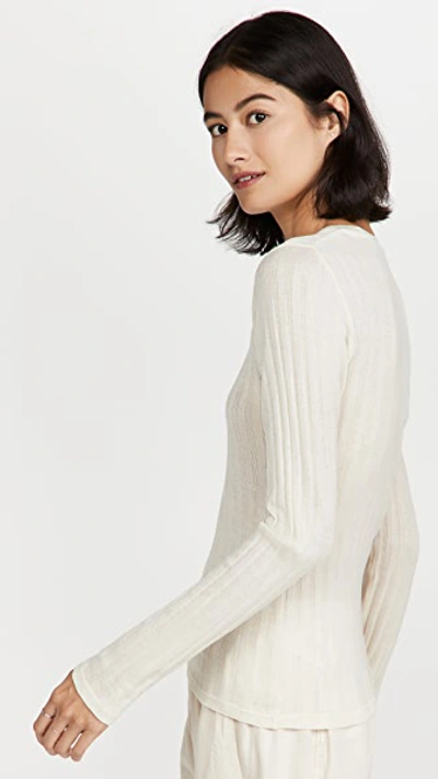 Shop Vince Ribbed Long Sleeve Crewneck Top