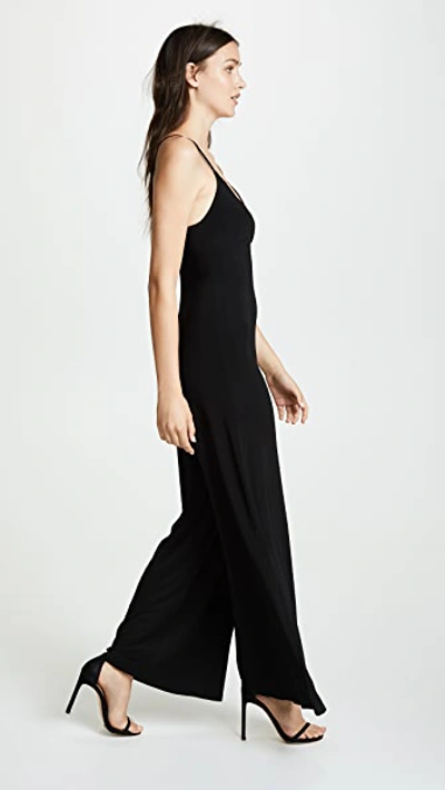 Norma Kamali Backless V-neck Wide-leg Jumpsuit In Black