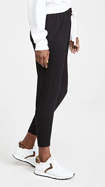 Splits59 ‘kiki' Rib 7/8 Drawstring Elasticated Waist Sweatpants In Black/off White