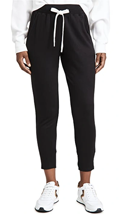 Splits59 ‘kiki' Rib 7/8 Drawstring Elasticated Waist Sweatpants In Black/off White