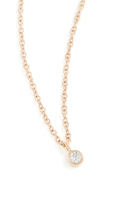 Shop Zoë Chicco 14k Single Diamond Bezel Pendant Necklace