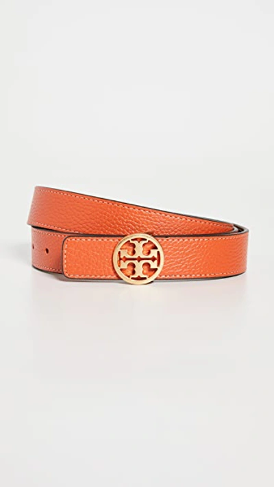 Tory Burch Women's Reversible Logo Leather Belt In Orange | ModeSens