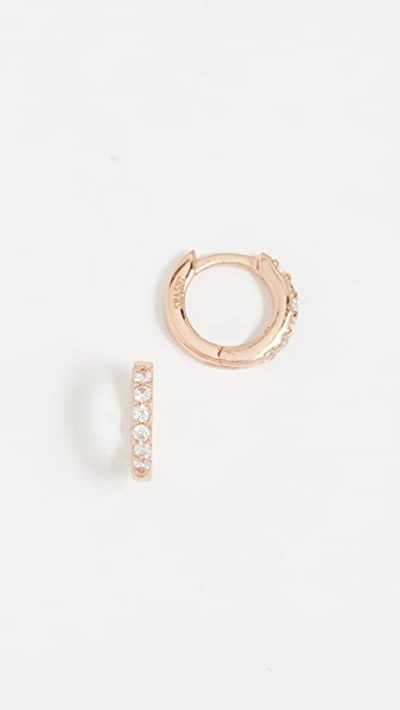 Shop Shashi Katerina Hoop Earrings In Rose Gold