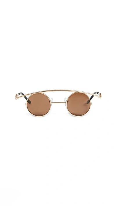 Shop Karen Wazen Retro's Sunglasses In Brown