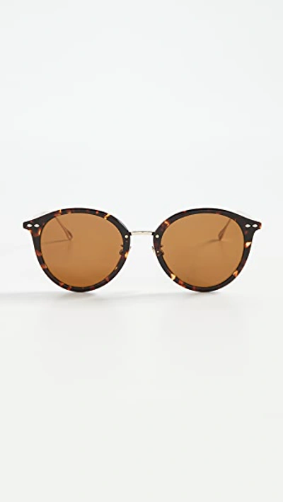 Round acetate store and metal sunglasses