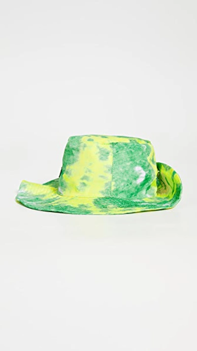 Shop Ganni Recycled Tech Bucket Hat In Kelly Green
