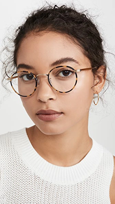 Shop Garrett Leight Wilson Glasses In Tokyo Tortoise/clear