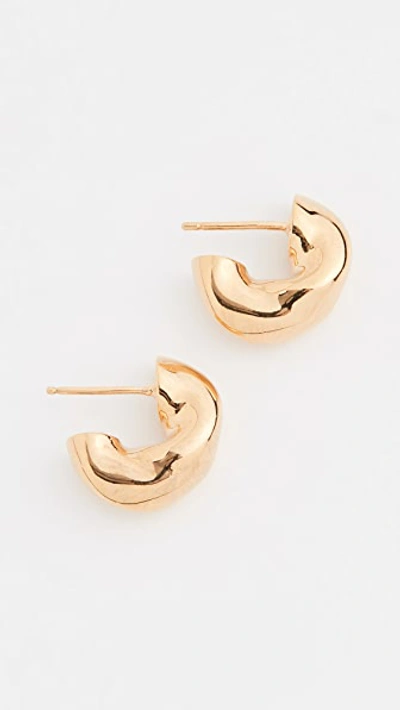 Shop Agmes Small Dahlia Hoops In Gold Vermeil