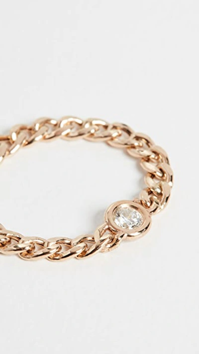 Shop Zoë Chicco 14k Floating Diamond Small Curb Chain Ring