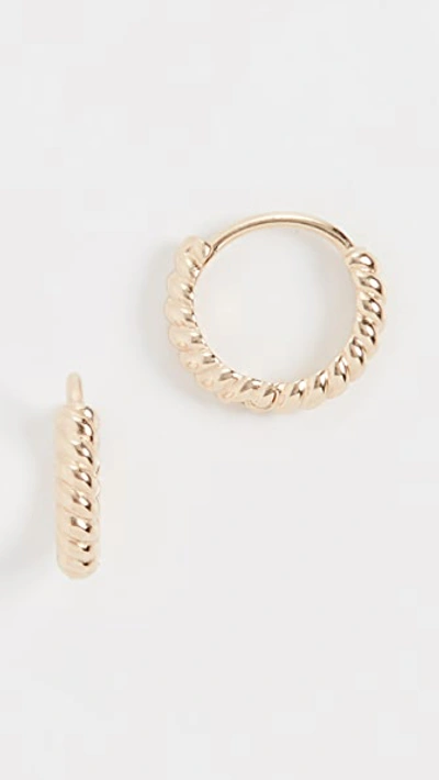 Shop Ariel Gordon Jewelry 14k Twisted Petite Hoops In Gold