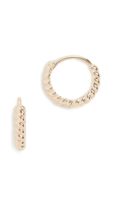 Shop Ariel Gordon Jewelry 14k Twisted Petite Hoops In Gold