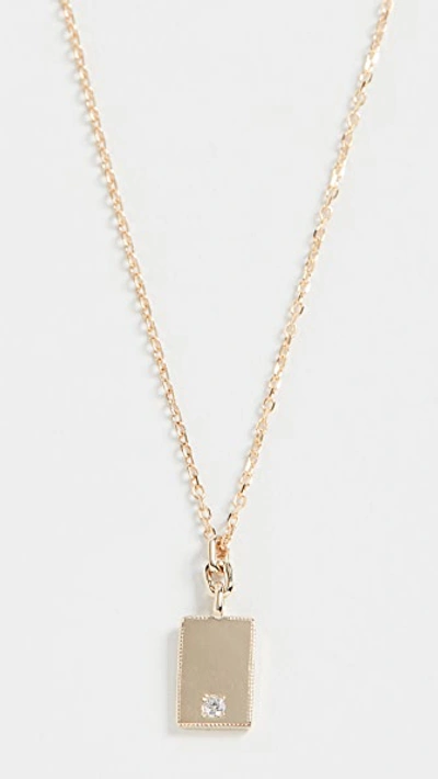 Shop Jennie Kwon Designs 14k Rectangle Diamond Mirror Pendant Necklace In Yellow Gold