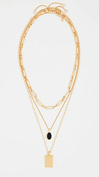 Shop Madewell Black Onyx Layer Necklace Pack In Black Onyx Multi