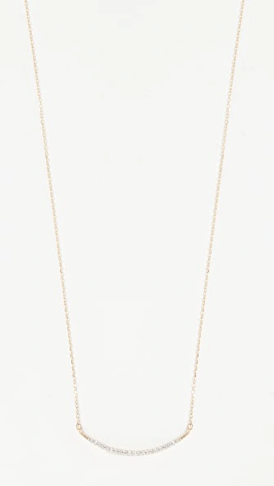 Shop Adina Reyter 14k Gold Large Pave Curve Necklace In Gold/clear