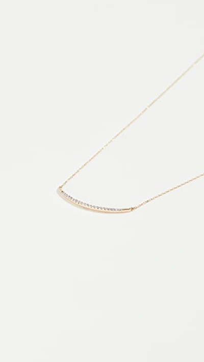 14k Gold Large Pave Curve Necklace