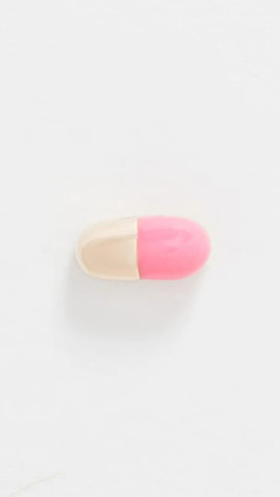 Shop Alison Lou 14k Tiny Pill Single Earring In Neon Pink