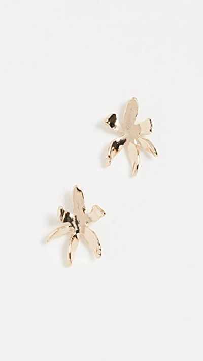 Shop Lele Sadoughi Waterlily Stud Earrings In Gold