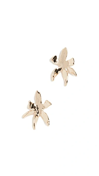 Shop Lele Sadoughi Waterlily Stud Earrings In Gold