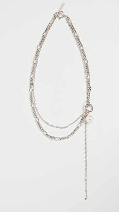 Shop Justine Clenquet Reese Necklace In Silver