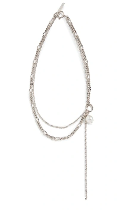 Shop Justine Clenquet Reese Necklace In Silver